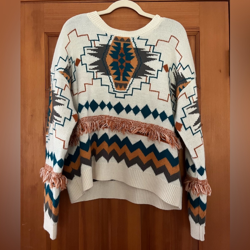 Western/aztec fringe sweater— Rock n roll denim brand